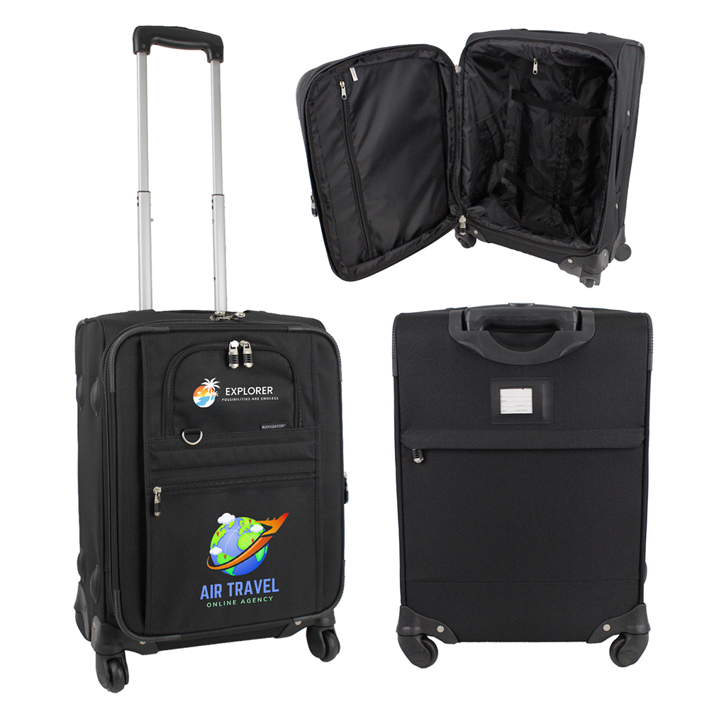 Expandable Carry-On Luggage w/ 360 Swivel Wheels